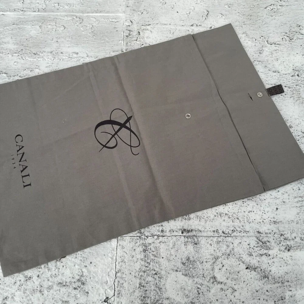 Canali Dust Bag Gray Long Storage Bag with Snap Bag Authentic